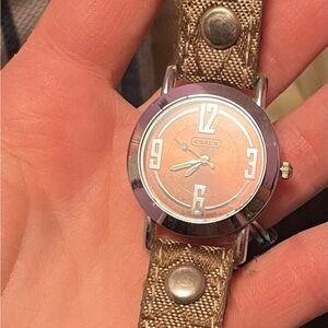 Coach Watch With Coach Signature Leather Band